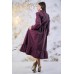 Embroidered Midi Dress "Whisper of Colour" Burgundy